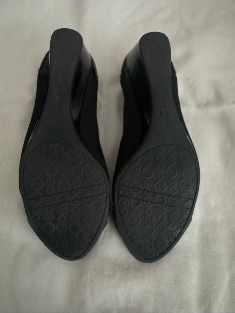 Anne Klein Black Patent wedge with Buckle - Picture 3 of 6